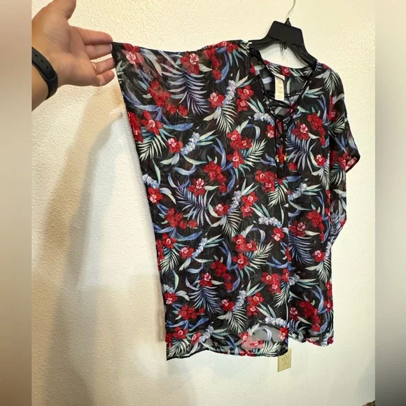 Tommy Bahama Midnight Orchid Tunic Swim Cover Up‎ Womens S/M P/M #SS500148 - Picture 6 of 8